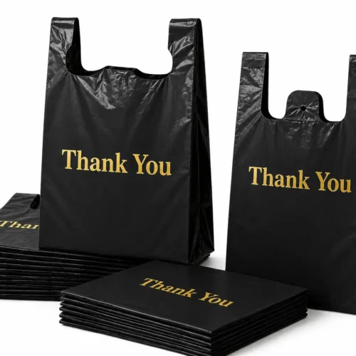 plastic Shopping bags Black (1) Black T-Shirt Bags